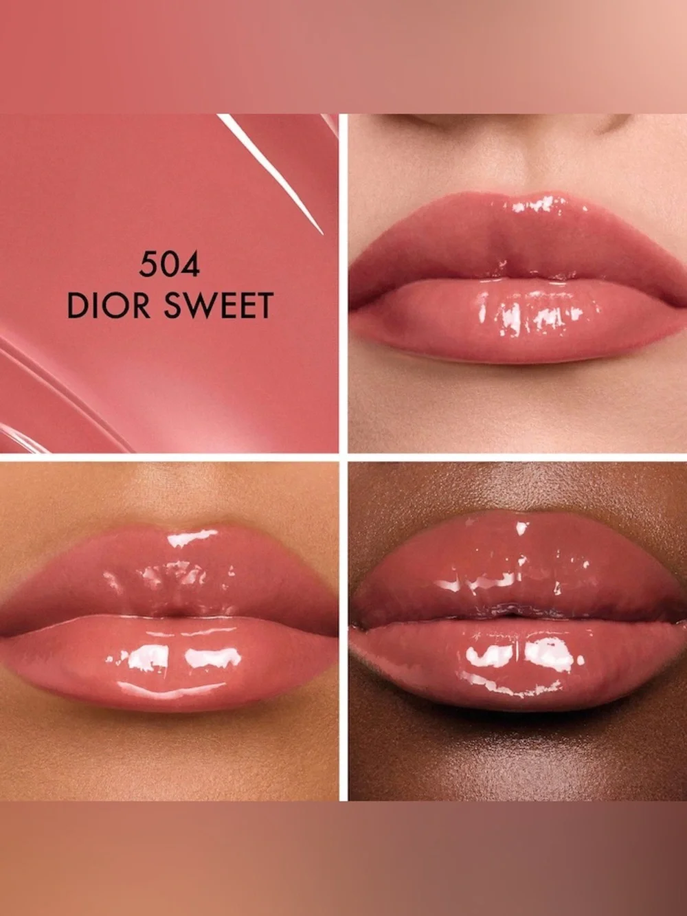 Dior Addict Glass Lipstick Ultra-Shine Hydrating Lip Gloss Stick 504 Dior Sweet